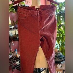Pistola Women's Brick Red Corduroy Straight Leg Jeans